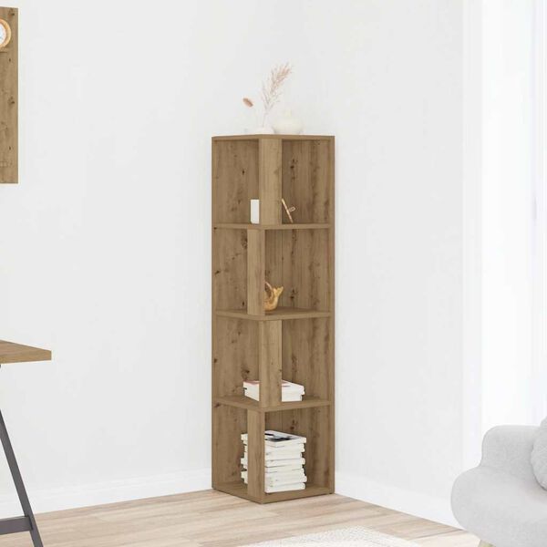 vidaXL Mueble de esquina madera ingenier&iacute;a roble artisan 33x33x132 cm