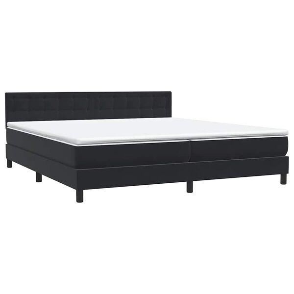 vidaXL Cama box spring con colch&oacute;n terciopelo negro 180x210 cm