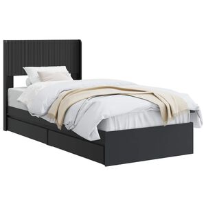 vidaXL Estructura de cama con almacenamiento y cabecero Negro