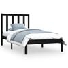vidaXL Estructura de cama madera maciza pino individual negro 90x190cm