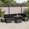 vidaXL Conjunto de sof&aacute;s de jard&iacute;n 8 pcs Negro rat&aacute;n sint&eacute;tico