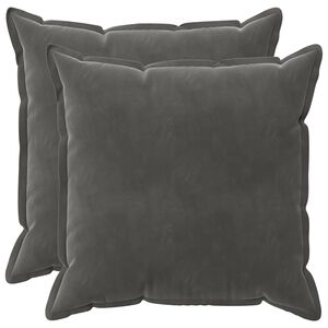 vidaXL Coj&iacute;n con almohada HOUTEN 2 uds. Gris oscuro Terciopelo