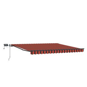 vidaXL Toldo retr&aacute;ctil Naranja y marr&oacute;n 450 x 350 cm Tela y Aluminio