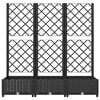vidaXL Jardinera de jardín con enrejado, color negro, 120 x 40 x 121,5 cm, PP