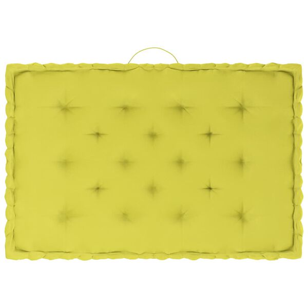 vidaXL Cojines para palets de suelo 3 unidades algod&oacute;n verde manzana