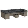vidaXL Set de sof&aacute;s de jard&iacute;n 11 pzas y cojines rat&aacute;n sint&eacute;tico gris