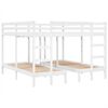 vidaXL Litera triple madera maciza de pino blanca 200x200/80x200 cm
