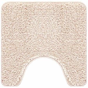 vidaXL Alfombra antideslizante para ba&ntilde;o con corte para inodoro Crema
