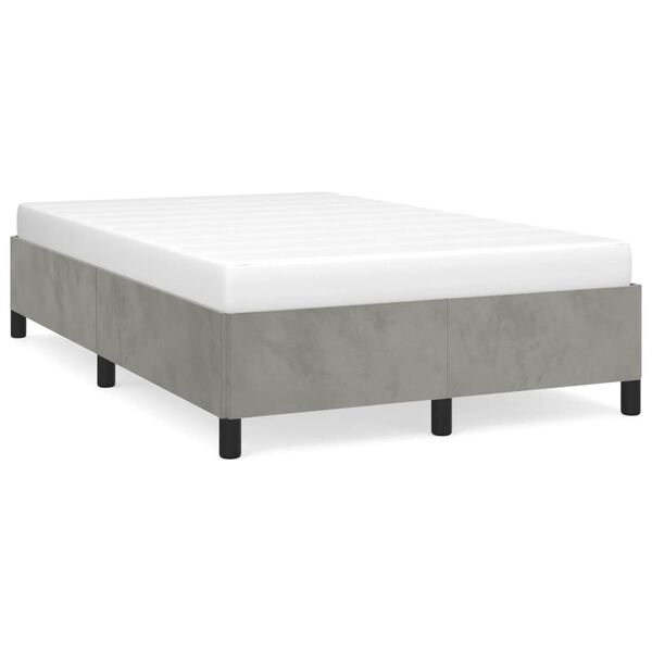 vidaXL Estructura de cama sin colch&oacute;n terciopelo gris claro 120x190 cm
