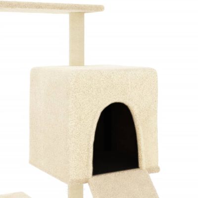 vidaXL Rascador para gatos con postes de sisal color crema 130,5 cm