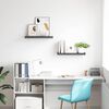 vidaXL Estantes flotantes de pared 2 uds MDF gris brillo 60x23,5x3,8cm