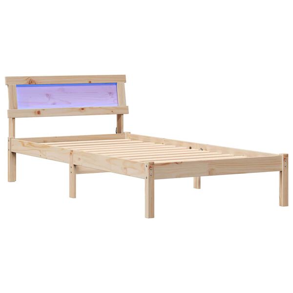 vidaXL Estructura de cama Marr&oacute;n 75 x 190 cm Madera de pino macizo