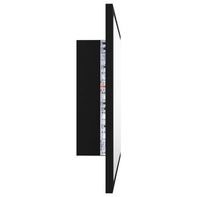 vidaXL Espejo de baño acrílico negro brillo 60x8,5x37 cm