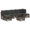vidaXL Conjunto de sof&aacute;s de jard&iacute;n 8 uds. Gris rat&aacute;n sint&eacute;tico