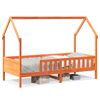 vidaXL Cama con forma de casa de ni&ntilde;os madera maciza marr&oacute;n 90x200 cm