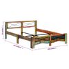 vidaXL Estructura de cama de madera maciza reciclada 160x200 cm
