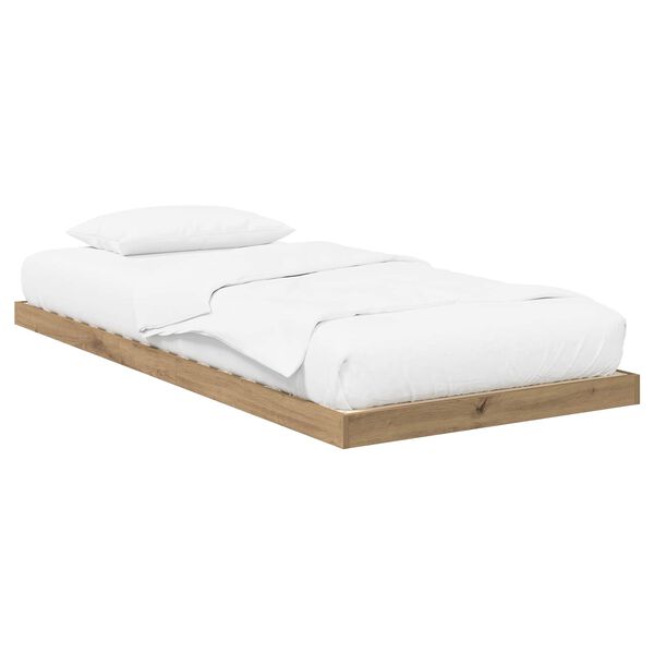 vidaXL Estructura de Cama de Suelo Roble artesanal 75 x 190 cm