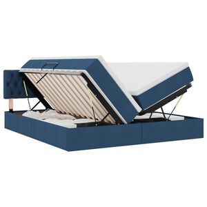vidaXL Cama con almacenamiento Azul 180 x 200 cm Cuero sint&eacute;tico