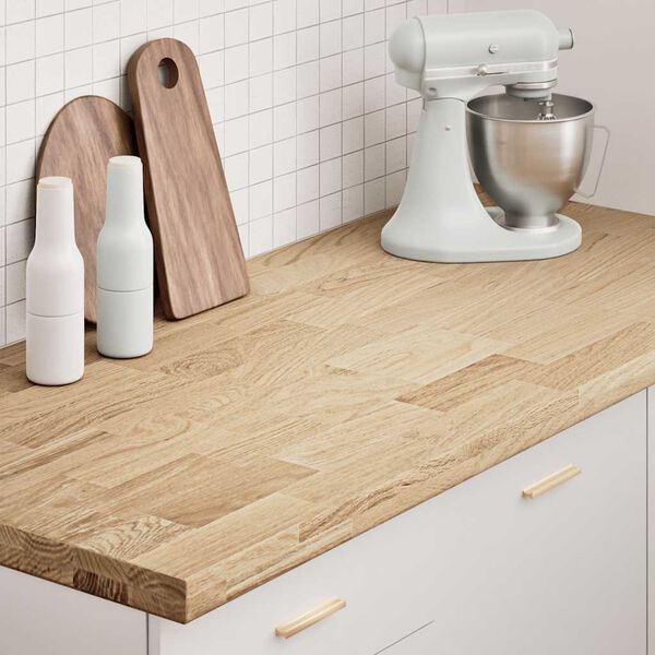 vidaXL Encimera de cocina rectangular madera maciza roble