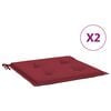 vidaXL Cojines silla de jard&iacute;n 2 uds tela Oxford rojo tinto 40x40x4 cm