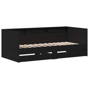 vidaXL Cama de d&iacute;a Roble Negro 100 x 200 cm Madera contrachapada