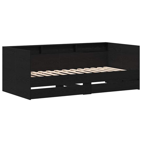 vidaXL Cama de d&iacute;a Roble Negro 100 x 200 cm Madera contrachapada