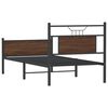 vidaXL Estructura de cama sin colch&oacute;n madera marr&oacute;n roble 90x190 cm