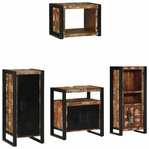 vidaXL Juego de muebles de ba&ntilde;o 4 pcs Madera s&oacute;lida recuperada