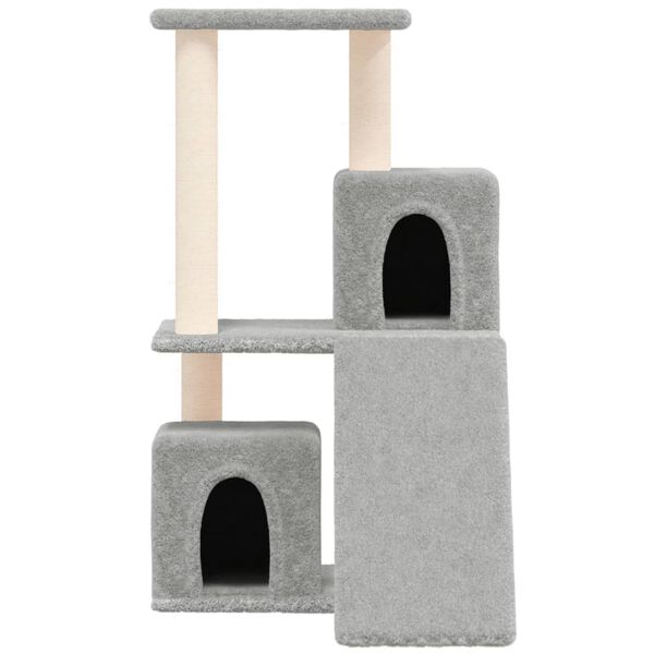 vidaXL Rascador para gatos con postes de sisal gris claro 82 cm