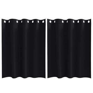 vidaXL Cortinas Opacas con Anillas 2 pcs Negro 140 x 140 cm Poli&eacute;ster