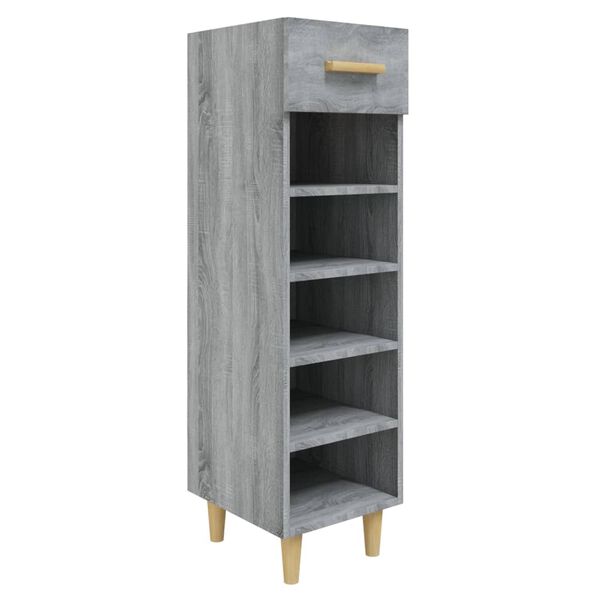 vidaXL Mueble zapatero madera contrachapada gris Sonoma 30x35x105 cm