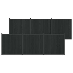 vidaXL Panel de valla 6 pcs WPC y Aluminio Negro