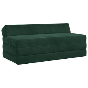 vidaXL Sof&aacute; Cama Plegable Verde oscuro 120 x 60 x 49 cm Tela