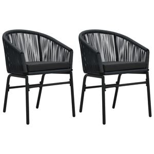 vidaXL Sillas de jard&iacute;n 2 unidades rat&aacute;n sint&eacute;tico negro