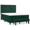 vidaXL Cama box spring con colch&oacute;n terciopelo verde oscuro 140x190 cm