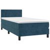 vidaXL Cama box spring con colch&oacute;n terciopelo azul oscuro 90x190 cm