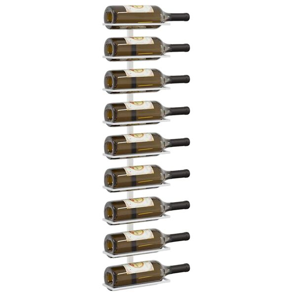 vidaXL Botellero de pared para 9 botellas 2 unidades hierro blanco