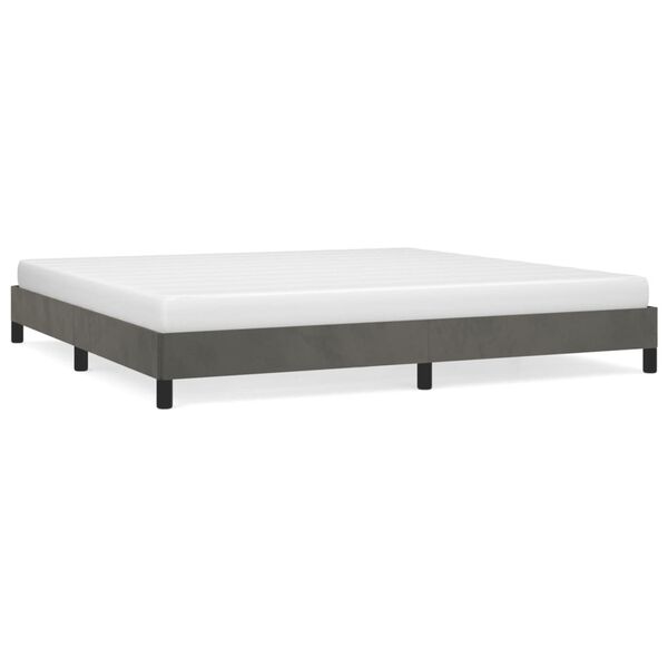 vidaXL Estructura cama sin colch&oacute;n terciopelo gris oscuro 200x200 cm