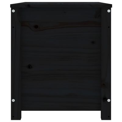 vidaXL Caja de almacenaje madera maciza de pino negro 80x40x45,5 cm