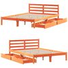 vidaXL Cama sin colch&oacute;n madera maciza pino marr&oacute;n cera 150x200 cm