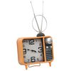 vidaXL Reloj de mesa naranja y negro hierro y MDF 25x11x48 cm