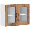 vidaXL Armario pared cocina puerta de cristal Kalmar madera vieja