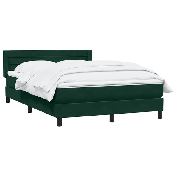 vidaXL Cama box spring con colch&oacute;n terciopelo verde oscuro 160x210 cm