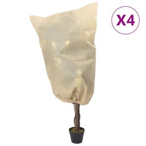vidaXL Cubierta para plantas con cord&oacute;n 4 uds 70 g/m&sup2; 0,8x0,8m