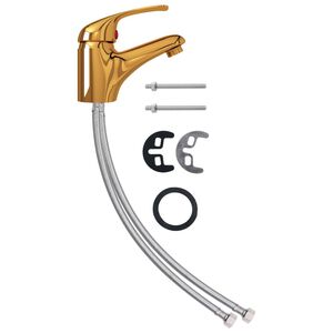 vidaXL Grifo mezclador de lavabo dorado 13x10 cm