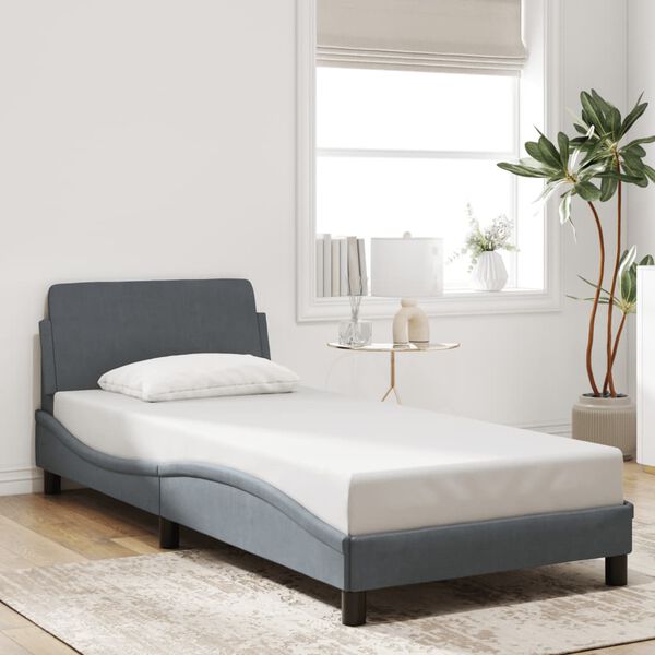 vidaXL Estructura de cama Dover terciopelo gris oscuro 80x200 cm