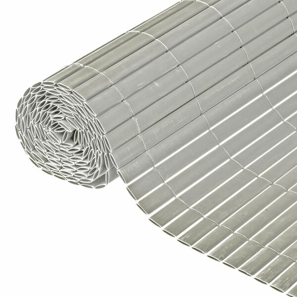Nature Valla ca&ntilde;izo de ocultaci&oacute;n jard&iacute;n doble cara PVC gris 1x3 m