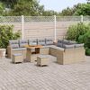 vidaXL Conjunto de sof&aacute;s de jard&iacute;n 13 pcs Beige rat&aacute;n sint&eacute;tico