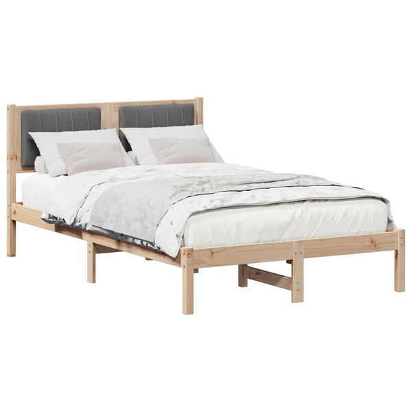 vidaXL Estructura de Cama con Cabecera Tapizada Gris oscuro