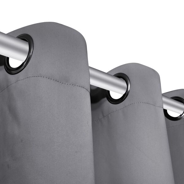 vidaXL Cortinas opacas 2 piezas con ojales de metal 135x175 cm gris